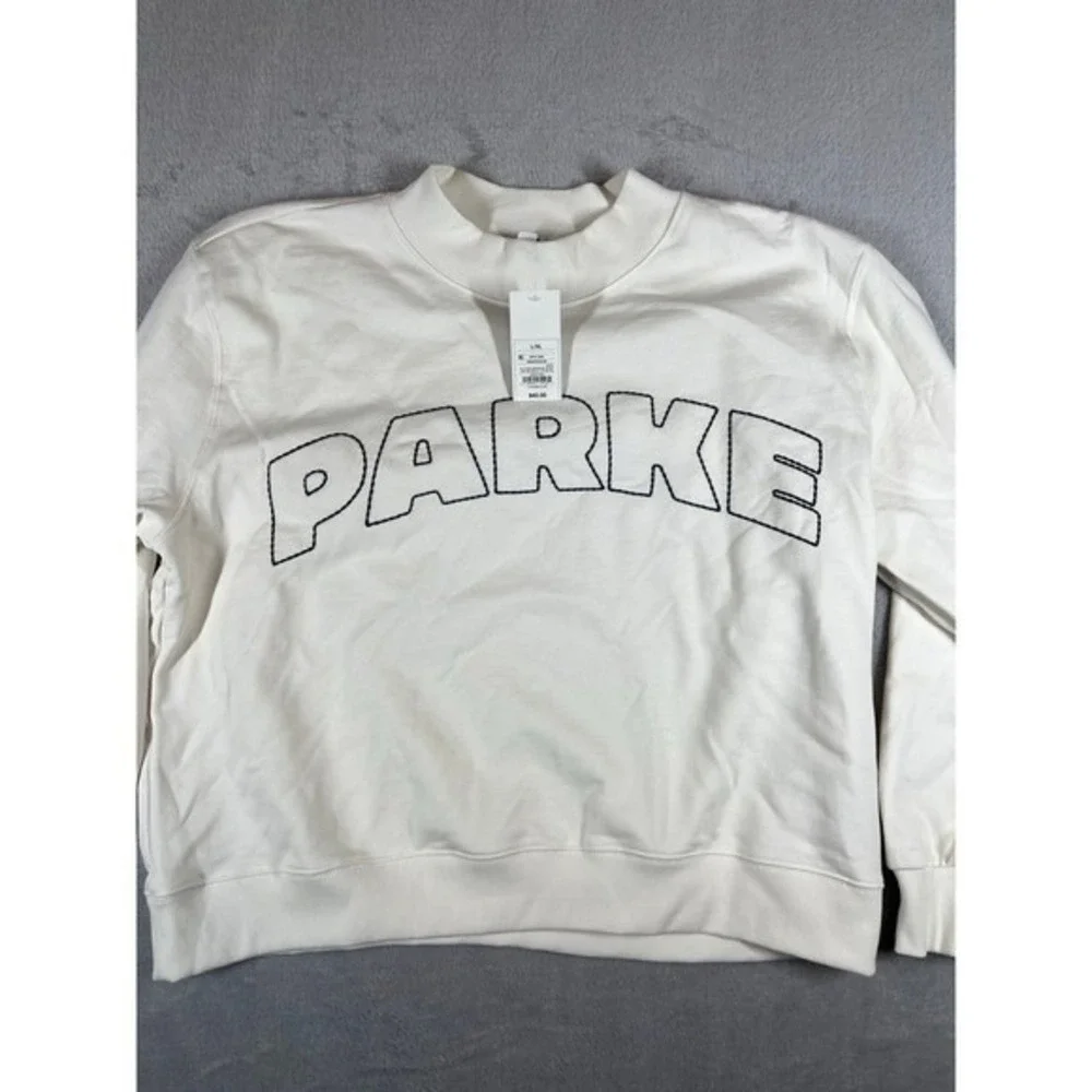NWT Parke x Target SET  L/XL Sweatshirt and Large Boxer Sweatpants Cream.